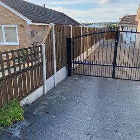 fence and metal gate