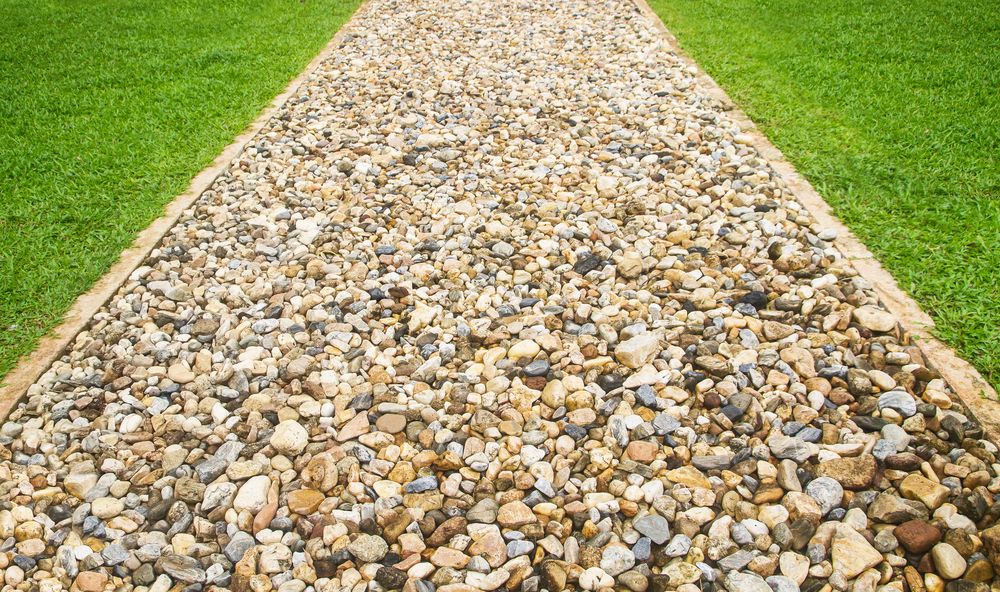 Aggregate product used on a customers garden path