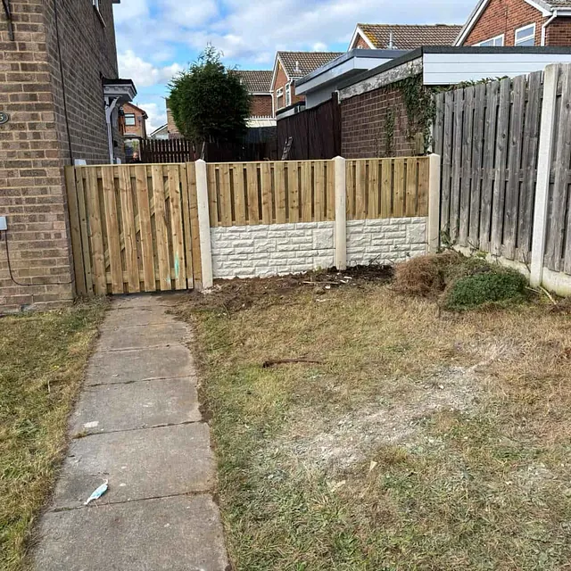 double slatted fencing and gate