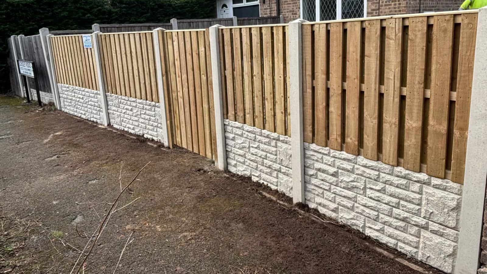 double slatted fencing and gate