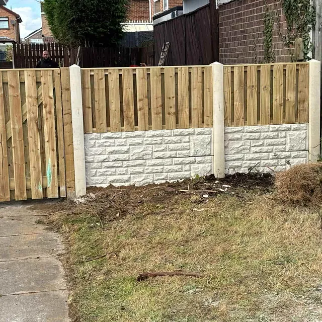 double slatted fencing and gate