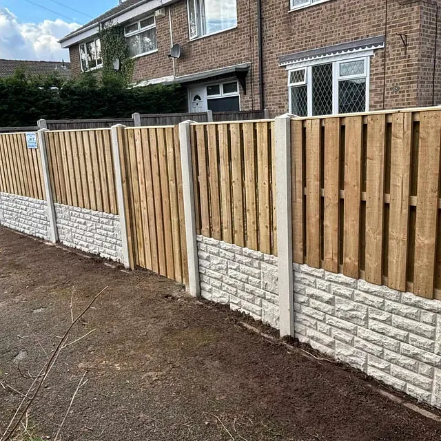 double slatted fencing and gate